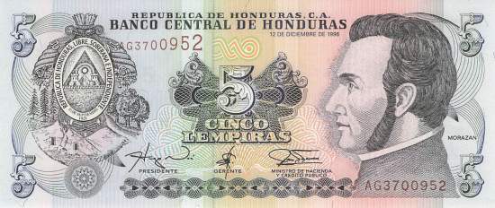 5Lempiras 12.12.1996 p81a